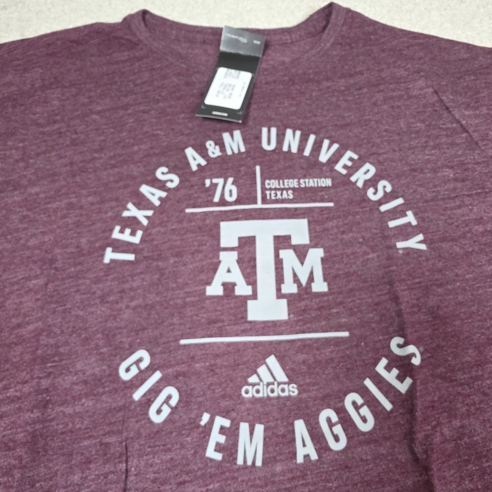 Adidas T-Shirt Womens Size L Purple Texas A&M Aggies College Station NACC‎ NWT